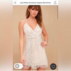 Lulu’s Lele White and Silver Sequin Mini Dress
